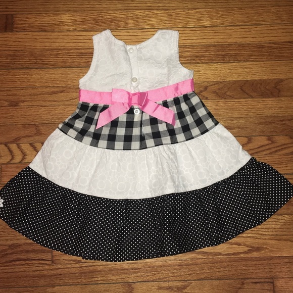 Blueberi Boulevard Baby Girl Dress, Blueberi Boulevard Pink Black White Dress - Picture 5 of 16